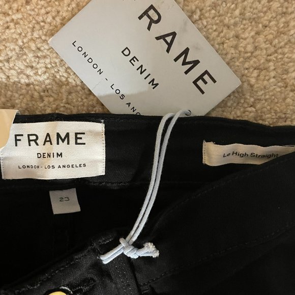 Women's size 23 FRAME Denim Le High Straight Stagger Hem Jeans in NIOR - Picture 3 of 7